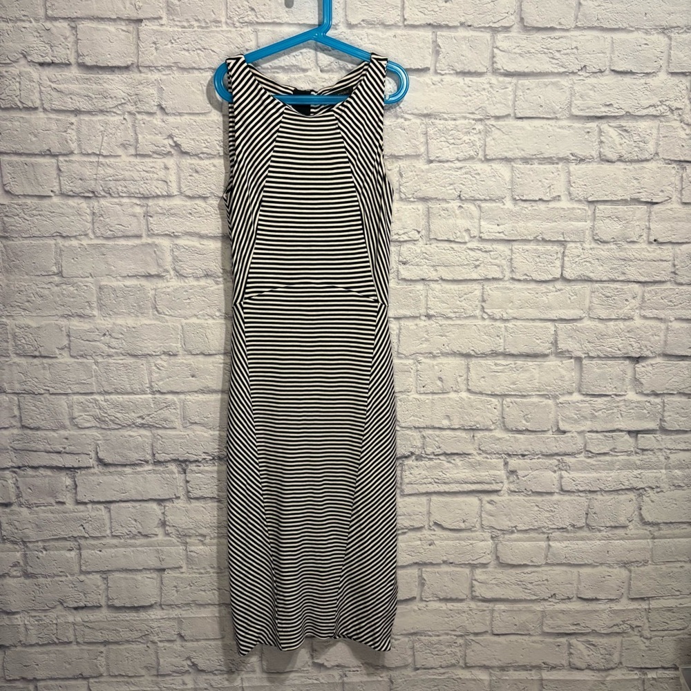 Banana Republic Striped Black and White Sleeveless Bodycon Dress Size 2